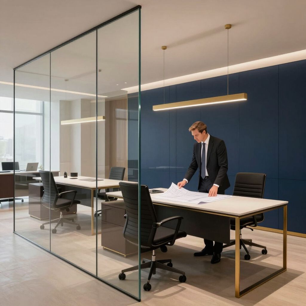 Glass-walled executive office build-out